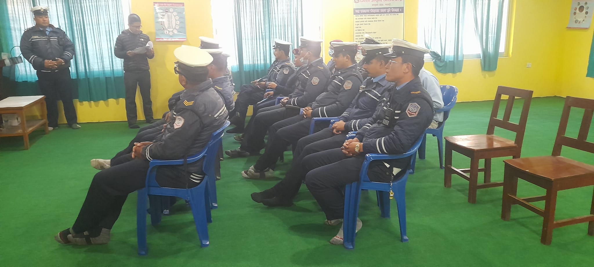 ट्राफिक प्रहरीहरूलाई नस्य कर्म तथा जलनेती क्रिया संचालन कार्यक्रम